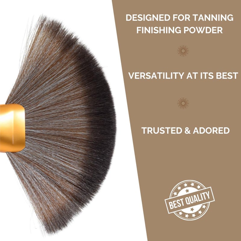 sunfx Finishing Powder Brush | Large Professional Fan Brush for Salon Use | Perfect For Spray Tan Powder | White - Image 5